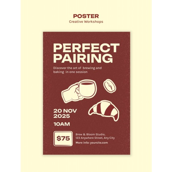 Creative Coffee & Pastry Bakery Poster PSD Material
